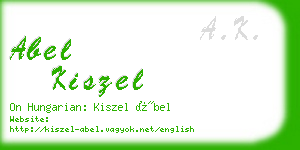 abel kiszel business card